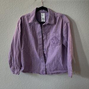 Girls Purple Pink Button-Up Shirt Size XL
